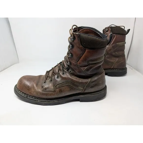 Red Wing 2238 Dyna Force Steel Toe Leather Work Boots Size 12 12B Brown Made USA