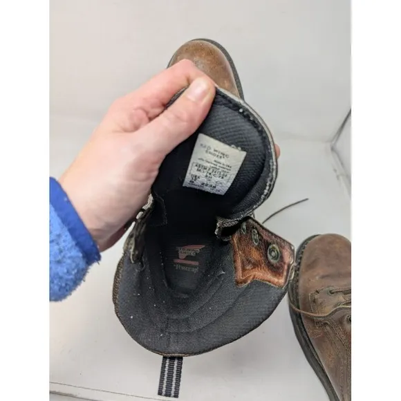 Red Wing 2238 Dyna Force Steel Toe Leather Work Boots Size 12 12B Brown Made USA