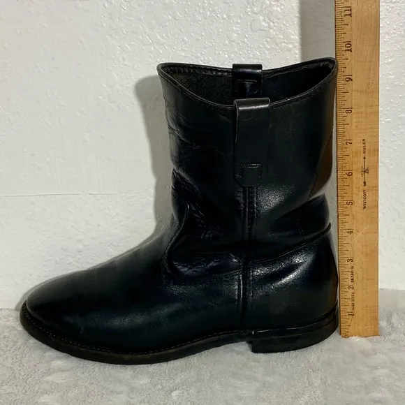 Red Wing Black Leather Western Cowboy Boots Men’s Size 7.5E Oil Proof Pull On