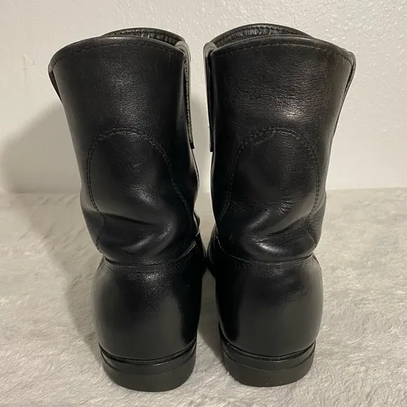Red Wing Black Leather Western Cowboy Boots Men’s Size 7.5E Oil Proof Pull On
