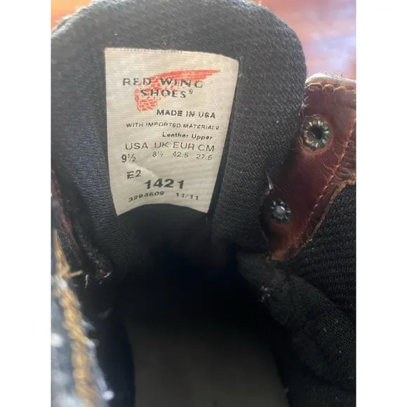 Red Wing Brown Leather Work Boots Size:9.5 E2
