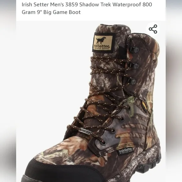 Red Wing Irish Setter big game waterproof camouflage boots, new in box Size11.5