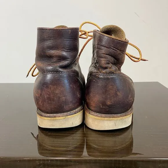 Red Wing Leather Lace Up Round Toe Work Boots Men's 9