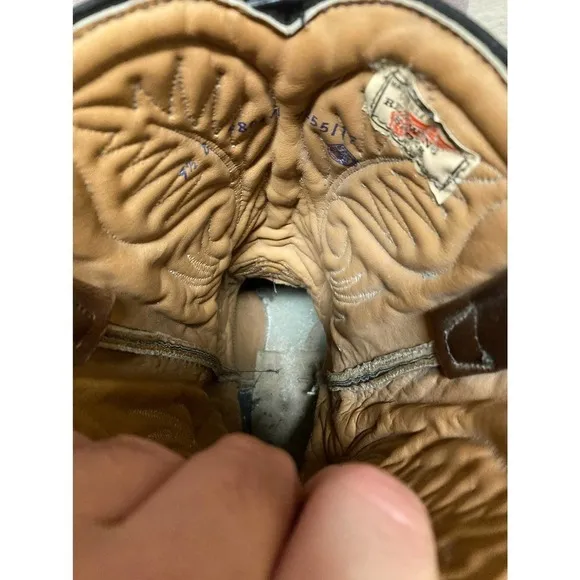 Red Wing Pecos Leather Boots 9.5 E Western Cowboy 9801-1 Goodyear Work Sole Men