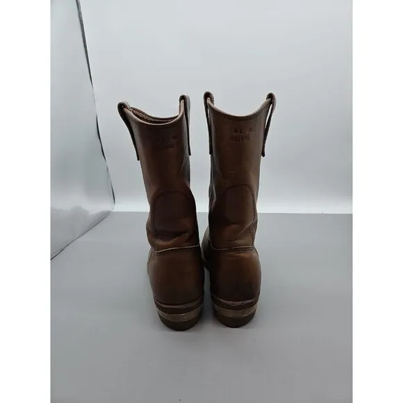 Red Wing Pecos Tan Vintage Nailseat Cowboy Western Pull Work Boot 8 D USA EUC