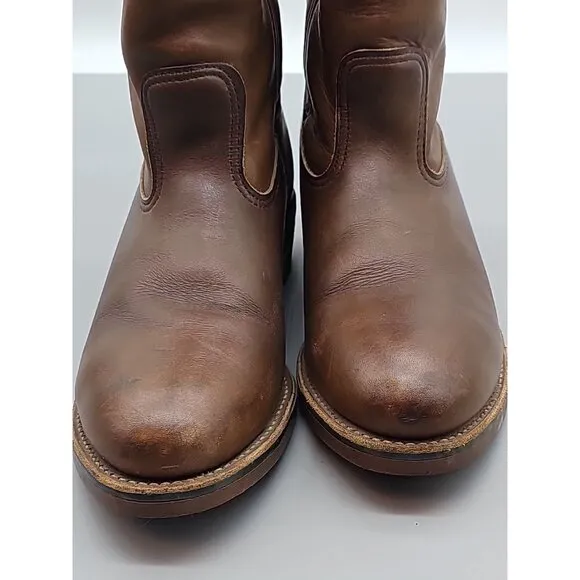 Red Wing Pecos Tan Vintage Nailseat Cowboy Western Pull Work Boot 8 D USA EUC