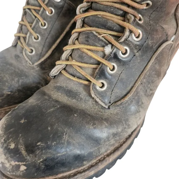 Red Wing Steel Toe Boots Mens Size 8 Black Lace Up Work Leather