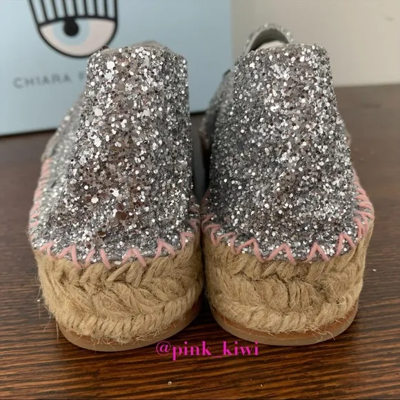 ⬇️REDUCED❗️Chiara Ferragni Contrast Stitching Glitter Espadrille