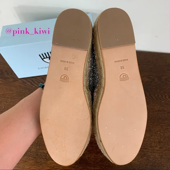 ⬇️REDUCED❗️Chiara Ferragni Contrast Stitching Glitter Espadrille