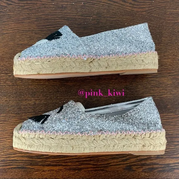 ⬇️REDUCED❗️Chiara Ferragni Contrast Stitching Glitter Espadrille
