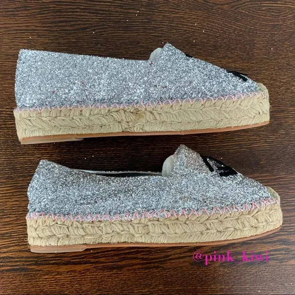⬇️REDUCED❗️Chiara Ferragni Contrast Stitching Glitter Espadrille