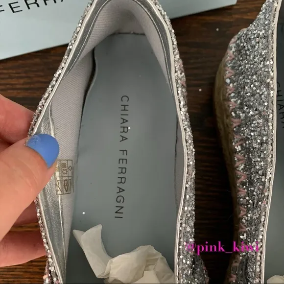 ⬇️REDUCED❗️Chiara Ferragni Contrast Stitching Glitter Espadrille
