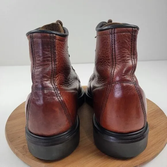 Red Wing Mens Brown Leather Lace Up Boots Work Shoes Size 8.5 D Made In USA
