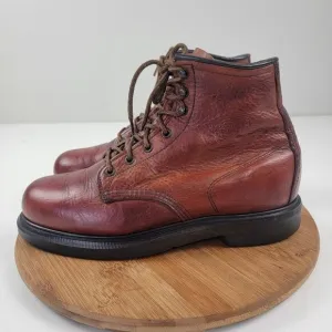 Red Wing Mens Brown Leather Lace Up Boots Work Shoes Size 8.5 D Made In USA