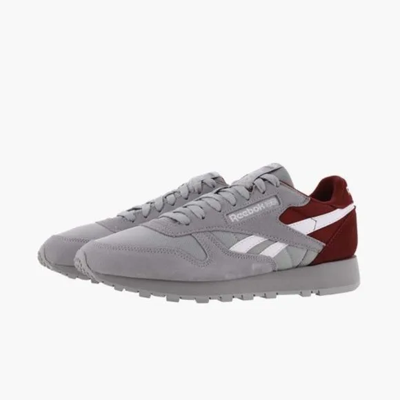 Reebok Classic Leather Low Mens Casual Shoes Grey Red HQ9956 NEW Multi Sz