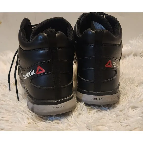 Reebok Sublite Cushion Work Boots, Black, Men's. Size 12M