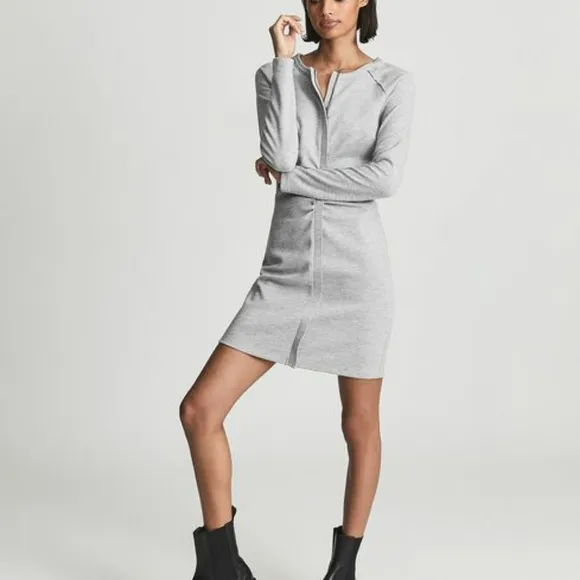 REISS Astrid Ruched Detail Jersey Dress
