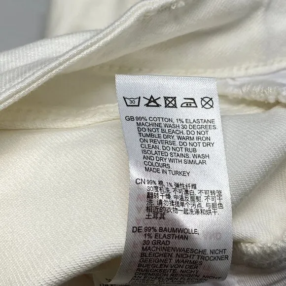 Reiss Women’s Juniper Flared Jeans Ecru White Size 27R Front Seam 5-Pocket – NWT