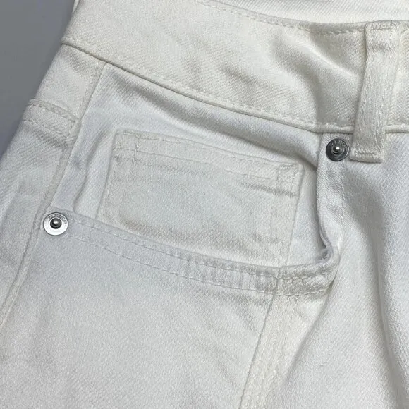 Reiss Women’s Juniper Flared Jeans Ecru White Size 27R Front Seam 5-Pocket – NWT