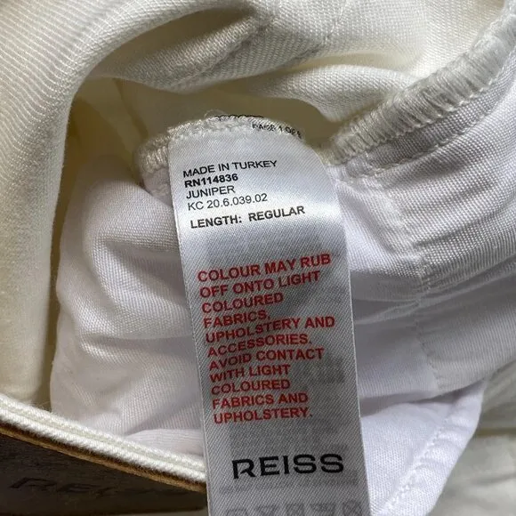 Reiss Women’s Juniper Flared Jeans Ecru White Size 27R Front Seam 5-Pocket – NWT