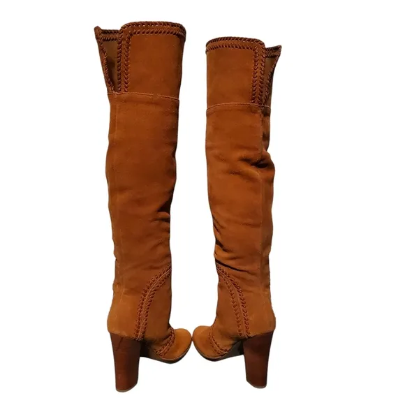 REPORT Tall Light Brown Suede Over-The-Knee Riding Boots Women's Size 7.5