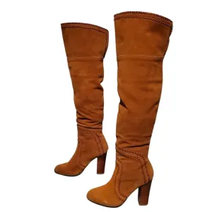 REPORT Tall Light Brown Suede Over-The-Knee Riding Boots Women's Size 7.5