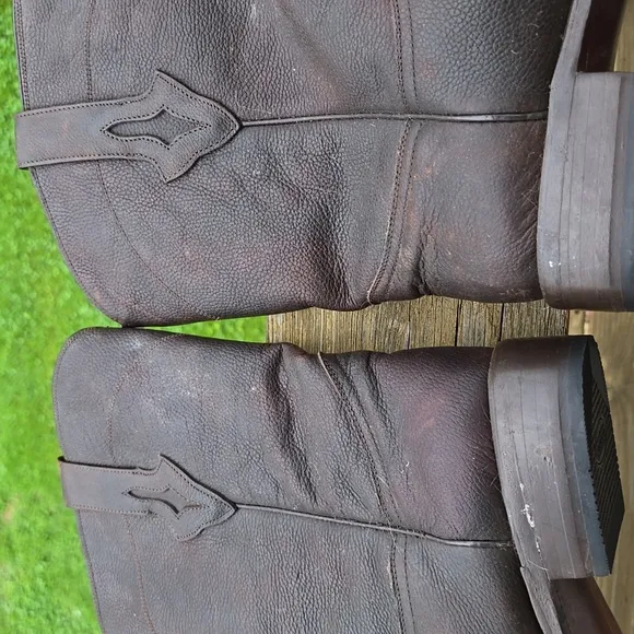 Resistol Ranch Brown Leather Men's Riding Work Farm Boots 9.5 G 9 1/2 G