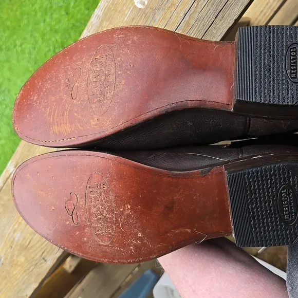 Resistol Ranch Brown Leather Men's Riding Work Farm Boots 9.5 G 9 1/2 G