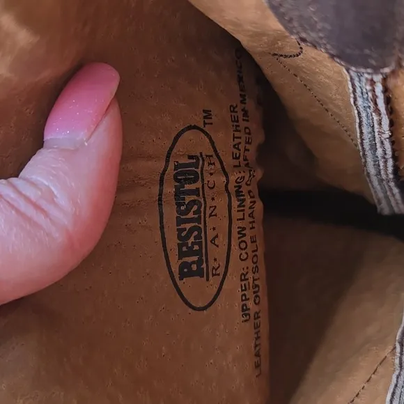 Resistol Ranch Brown Leather Men's Riding Work Farm Boots 9.5 G 9 1/2 G