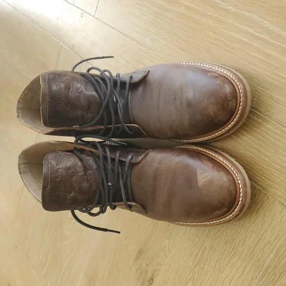 Rhodes Chukka Wedge Sole Leather Boots Size 10