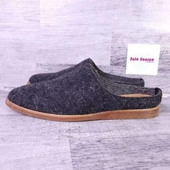Rhodes The Wool House Leather Sole Slip on Mule Slipper Gray Men's sz 13