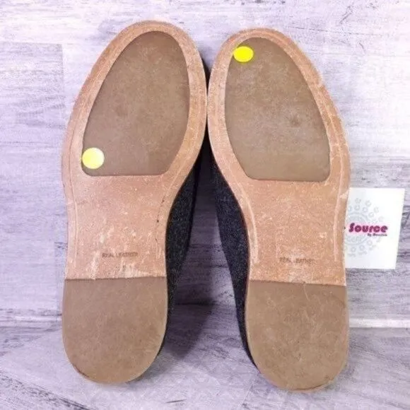 Rhodes The Wool House Leather Sole Slip on Mule Slipper Gray Men's sz 13