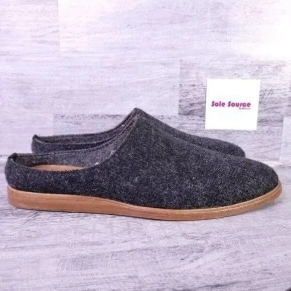 Rhodes The Wool House Leather Sole Slip on Mule Slipper Gray Men's sz 13