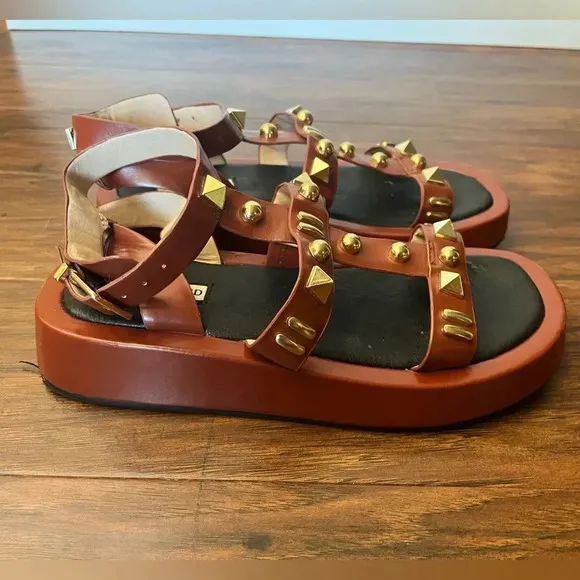 River Island Brown Gladiator Sandals- Size 7