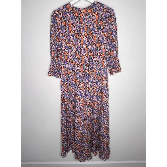 Rixo London Petal Tiered Midi Dress Women's Size US 6
