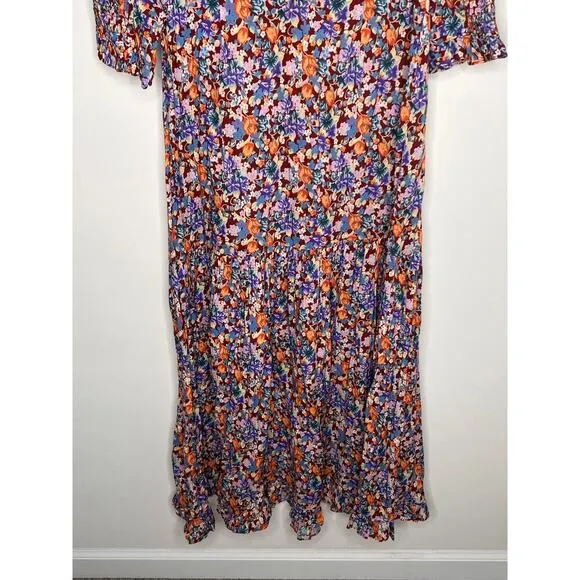 Rixo London Petal Tiered Midi Dress Women's Size US 6