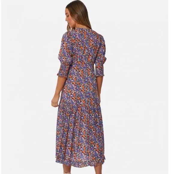 Rixo London Petal Tiered Midi Dress Women's Size US 6