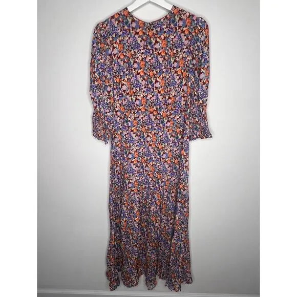 Rixo London Petal Tiered Midi Dress Women's Size US 6