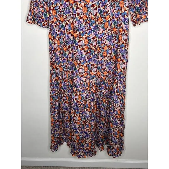 Rixo London Petal Tiered Midi Dress Women's Size US 6