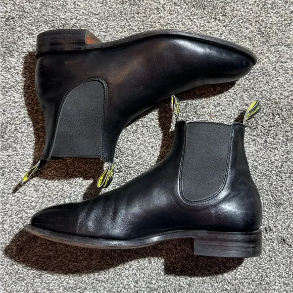 RM Williams Craftsman Men’s Black Yearling Chelsea Boots Size 12 E US (11 H UK)