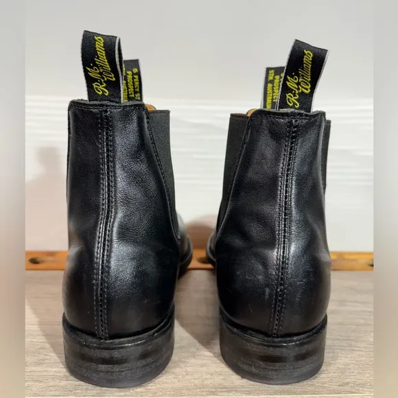 RM Williams Craftsman Men’s Black Yearling Chelsea Boots Size 12 E US (11 H UK)