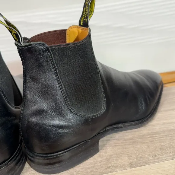 RM Williams Craftsman Men’s Black Yearling Chelsea Boots Size 12 E US (11 H UK)