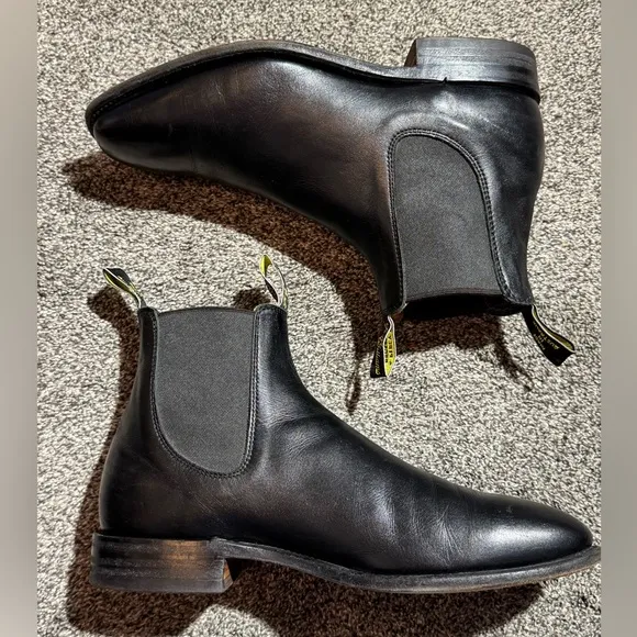 RM Williams Craftsman Men’s Black Yearling Chelsea Boots Size 12 E US (11 H UK)