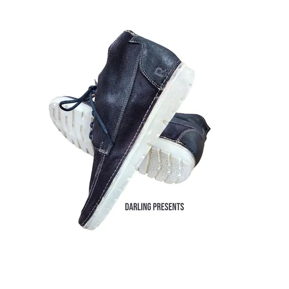 ROAN BY BEDSTÜ TOBIAS OILED SUEDE WHITE BFS BOOTS COLOR BLACK SIZE 9.5