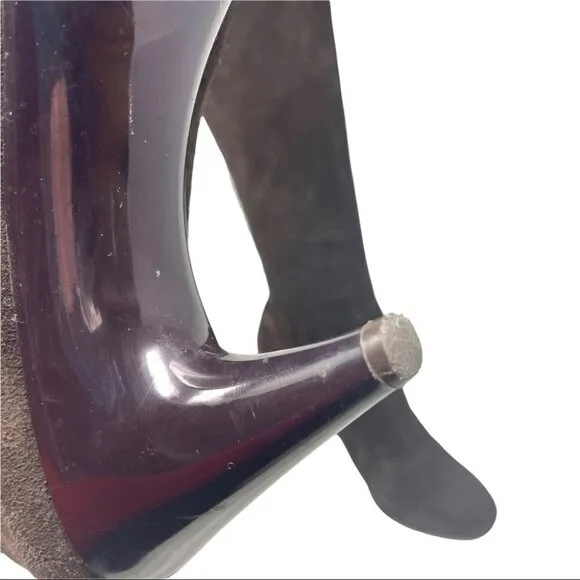 Robert Clergerie Tall Dark Brown Stretch Suede Heeled Sock Boots Size 8.5