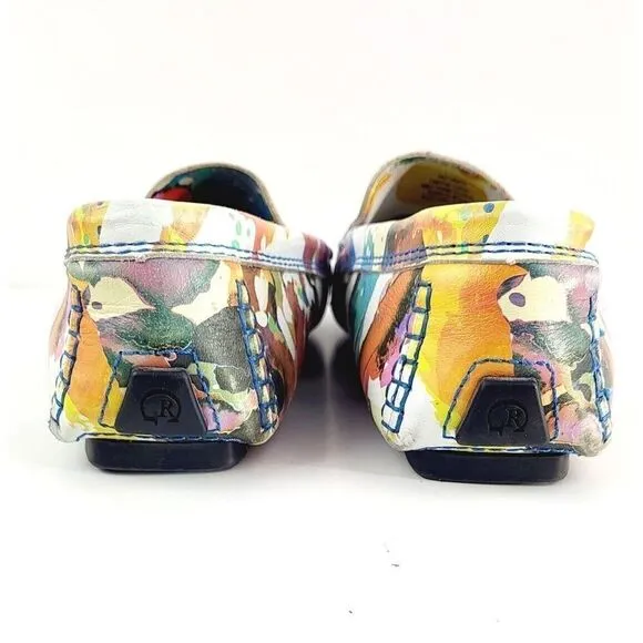 ROBERT GRAHAM Gerard‎ Splatter Print Leather Drivers Loafers - Size 10