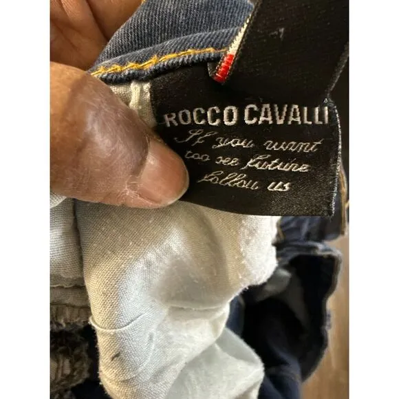 Roberto Cavalli Mens Jeans Size 38 Blue Rocco‎ Denim Bootcut Dark Wash Vintage