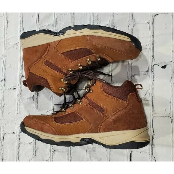 ROCKPORT Dickinson Suede Leather Hiker Hiking Boots Brown CI8555 MENS SIZE 10.5