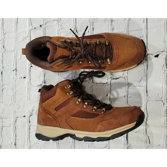 ROCKPORT Dickinson Suede Leather Hiker Hiking Boots Brown CI8555 MENS SIZE 10.5