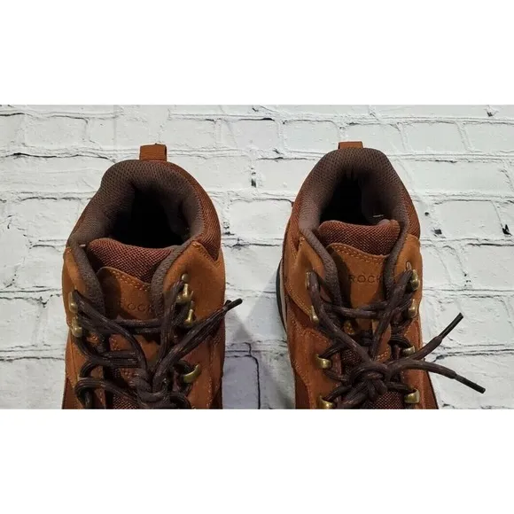 ROCKPORT Dickinson Suede Leather Hiker Hiking Boots Brown CI8555 MENS SIZE 10.5
